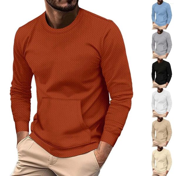 Magliette da uomo Moda Primavera e Autunno Casual Camicia con taschino a maniche lunghe Uomo alto Designer Slim Fit