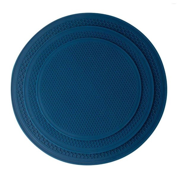 Tapetes de mesa seguros e duráveis de silicone trivet almofada resistente ao calor para pratos antiderrapantes suportes de pote de cozinha (3 peças)