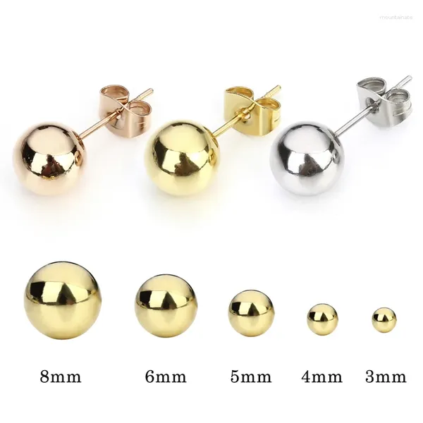 Ohrstecker 5 Paare/los Edelstahl Kugelbolzen Fastnes Ohrstecker Für Frauen Männer 3-8mm Durchmesser Ohrring Pin Schmuck Großhandel