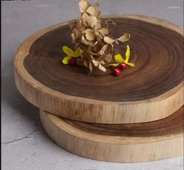 Piatti Creative Natural Wood Tray Restaurant che serve per la colazione piatto da dessert da cucina a casa nordica