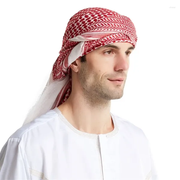 Lenços jacquard lenço árabe com caixa de presente taticamente lenço multi propósito shemagh para homem à prova de poeira keffiyeh headscarf