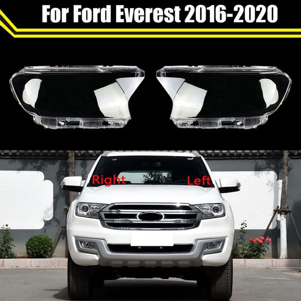 Auto Fari Anteriori Paralumi Trasparenti Lampada Borsette Maschere Copertura del faro Coprilenti in vetro per Ford Everest 2016 ~ 2020