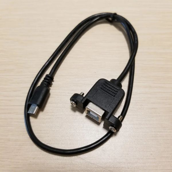 50cm 5pin Micro USB B Erkek - USB2.0 B Kadın soket Veri Kablo Hattı Yazıcı Panel Montajı