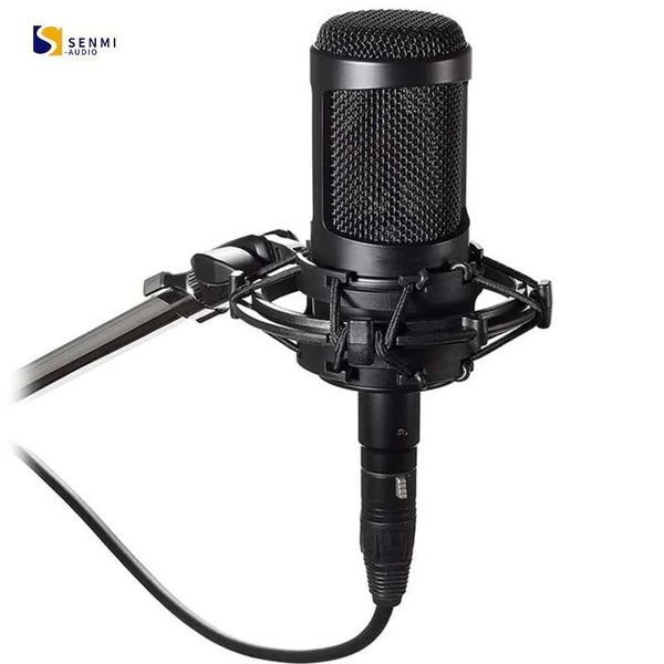 Microfoni Microfono a condensatore At2035 Microfono cablato di alta qualità Riduzione del rumore per performance sul palco/registrazione in studio