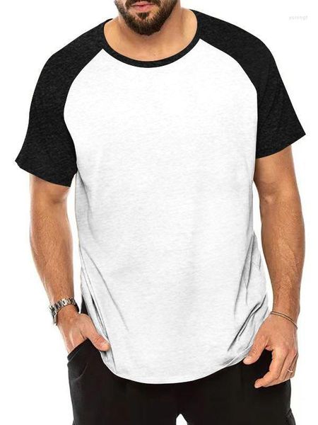 Camiseta masculina esporte solta manga curta camiseta bottoms camisa esportiva para homem