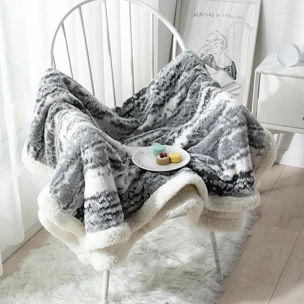 Mantas Otoño Invierno Cálido y grueso Manta de lana de coral de alta calidad Agradable para la piel Menos electrostático Textil para el hogar
