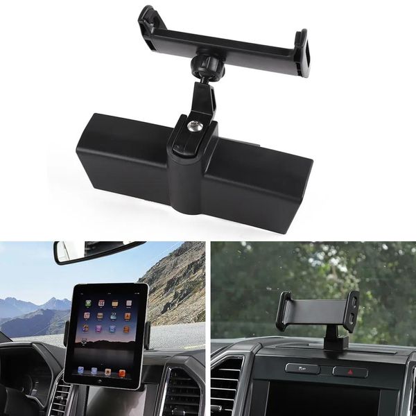 Accessoires ABS Black Universal 360 Grad Dediziertes Auto -Telefon Tablet Stand für Ford F150 2015+ Autokessorien