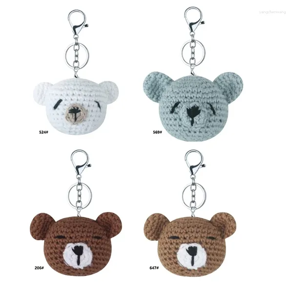 Schlüsselanhänger, hübscher handgefertigter gehäkelter Bären-Schlüsselanhänger, hängende Verzierung, Autoschlüsselhalter