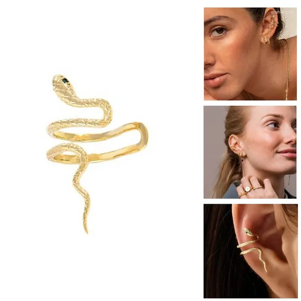 Brincos traseiros com clipe de serpente, manguito de orelha para mulheres, brinco em forma de cobra, não perfurado, menina, dropship