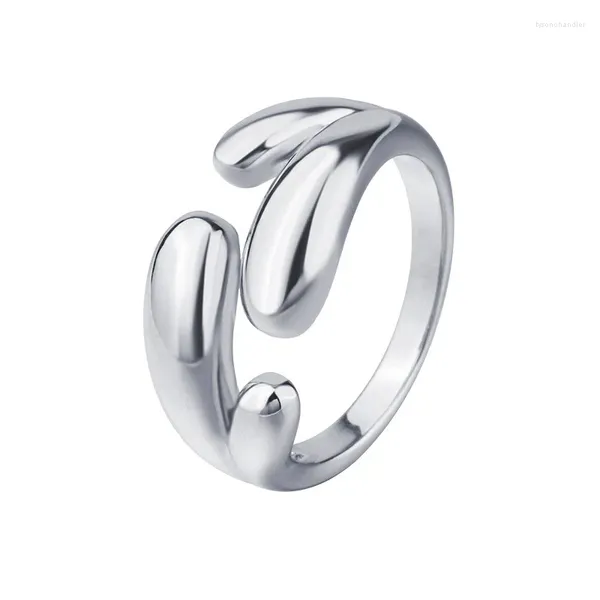 Anéis de cluster moda 925 gotas de água de prata esterlina para mulheres casamento luxo ajustável ins irregular jóias presente feminino