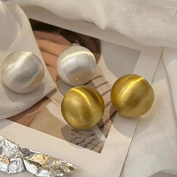 Saplama Küpe Post / Yuvarlak Top Küpe Kadın Kızlar Altın Gümüş Kaplama Moda Takı Aksesuarları Parti Hediye 2023 Stil