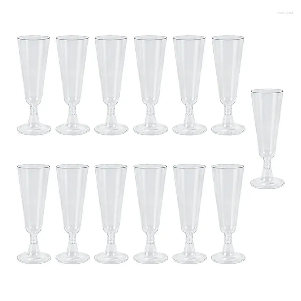 Einwegbecher, Strohhalme, 60 Stück, 150 ml, Hartplastik, Champagnerglas, Rotweinkelch, Party, Festival, Event-Zubehör