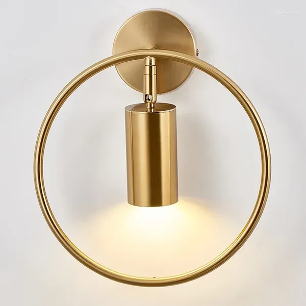 Lampada da parete Lampada da parete moderna a LED nordica Apparecchio di illuminazione per soggiorno, camera da letto, comodino, sala da pranzo minimalista, faretto, luci dorate