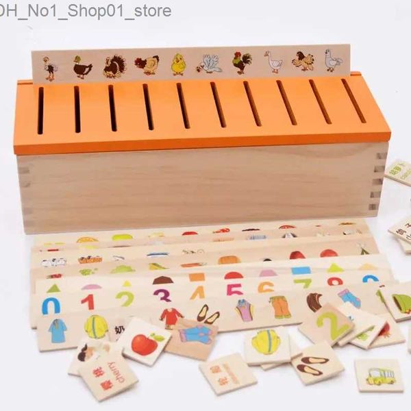 Sortieren Nesting Stapelspielzeug Holz Montessori Lernen Kinder Babyspielzeug für Kinder Intelligenz Holz Cartoon 3D-Puzzles Homeschool Q231218