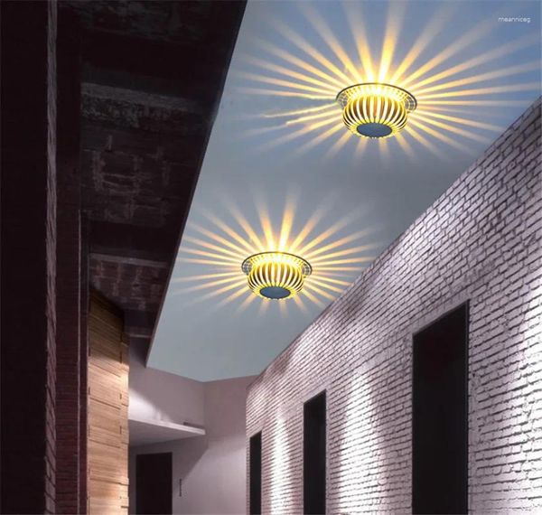 Lâmpada de parede AC85-265V moderna 3w led alumínio latern forma alta potência cob luz para ktv karaoke bar restaurante café