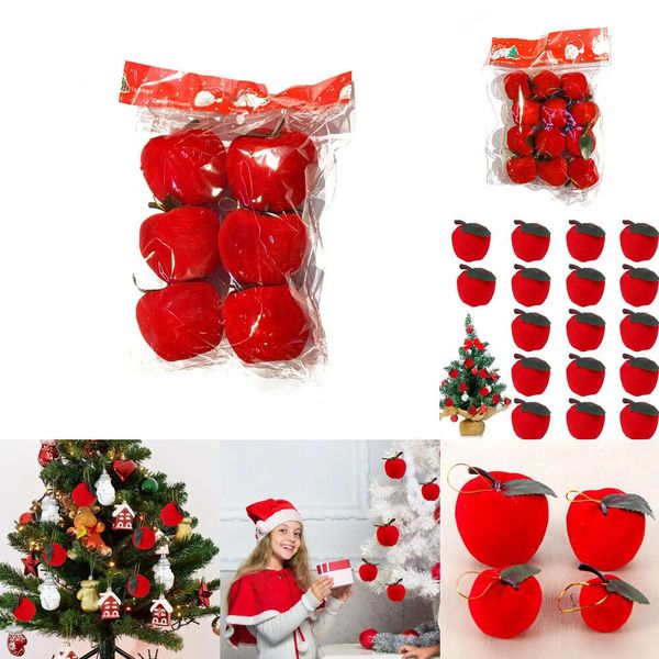 Nuove forniture di giocattoli di Natale 6 pezzi 12 pezzi Mele di Natale Ornamento Decorazioni pendenti per albero di Natale Pendenti con palline di schiuma rossa per decorazioni natalizie per feste