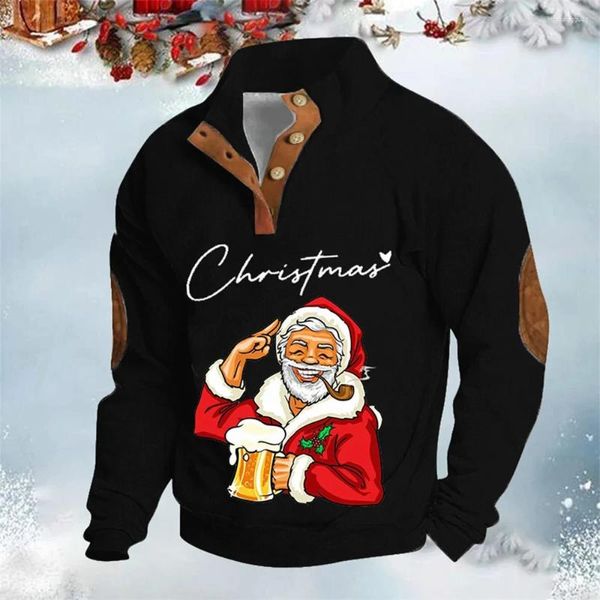 Männer Hoodies In Hoodie Weihnachten Taste Sweatshirt Für Männer Langarm Pullover Santa Claus Gedruckt Top Streetwear Vintage Kleidung