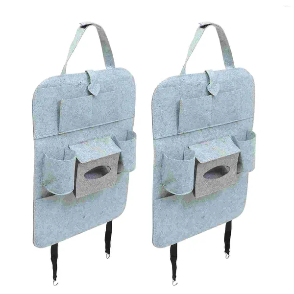 Organizador de carro 2 Pcs Armazenamento Bolsa Assento Pendurado Auto Titular Prateleiras Feltro Rack Multifuncional Bolso