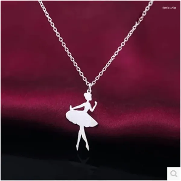 Anhänger Halsketten Gänseblümchen 925 Sterling Silber Fee Mädchen Ballett Tänzerin Choker Halskette Geschenk für Frauen Hochzeit Statement Schmuck