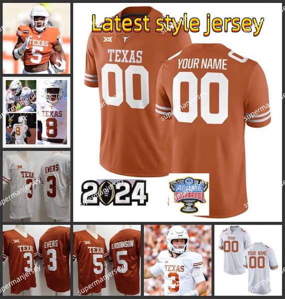 Jamier Johnson Maglia Texas Longhorns Carson Marshall Michael Taaffe Morice Blackwell Jr. Doak Wilson Graham Gillespie Tannahill Love 5 Bijan Robinson 3 Quinn Ewers