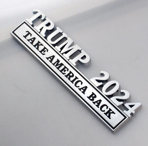 Металлический козырь 2024 Take America Back, автомобильный значок, наклейка, украшение, 4 цвета ZZ