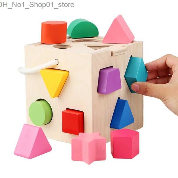 Sortieren, verschachteln, stapeln, Spielzeug, Holzform, passende Box, Lernspielzeug für Kinder, Montessori-Kinder, Lernen, Bildung, Hobbys, frühe Geschenke, Q231218