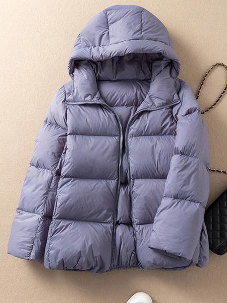 Damen Daunenparka Fitaylor Winter Light Hooded Warm Jacket Damen 90 % weiße Ente Soft Fit Mantel Lässig Brot Einfarbig Kurze Oberbekleidung 231218