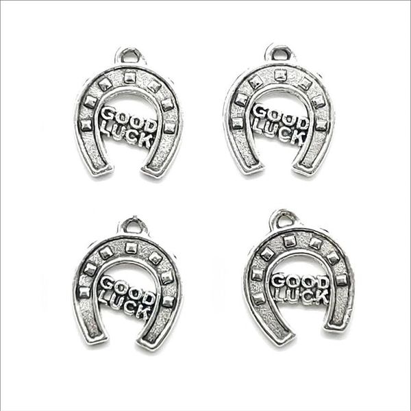 Lot 100 Stück Viel Glück Hufeisen Antik Silber Charms Anhänger zur Schmuckherstellung Armband Halskette Ohrringe 14 17mm DH0849269r