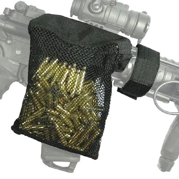 Bolsas de sacolas ao ar livre rifle tático Munição de bronze shecatcher ar 15 m4 AK47 Mesh Trap Gun Bullet Pack Acessórios de caça militar 230322