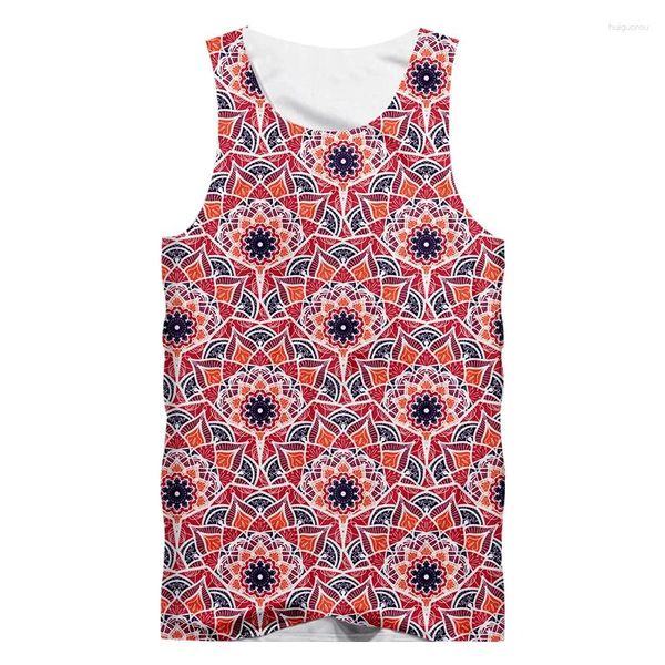 Erkek Tank Tops 2023 Yaz Çiçekler Baskı Stili Erkekler/Kadınlar Kolsuz Spor Giyim Moda Moda Giyim Vücut Geliştirme Yelek Toptan Öğeler