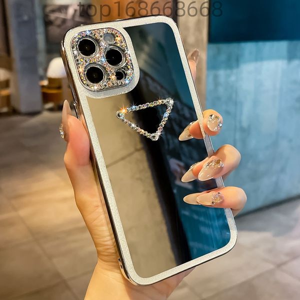 2023 Iphone 15 pro max Abdeckung 13 14 Telefon Fall Tide Marke Spiegel IPhone12promax Strass All Inclusive 11 Anti Fall Handy Fall für 11pro Xs Xr Shell