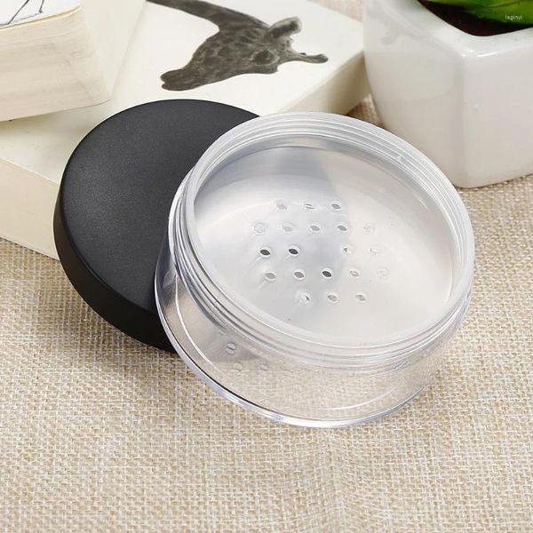 Lagerung Flaschen 1PC 50g Tragbare Kunststoff Pulver Box Handheld Leere Lose Topf mit Sieb Kosmetische Reise Make-Up jar Sifter Container