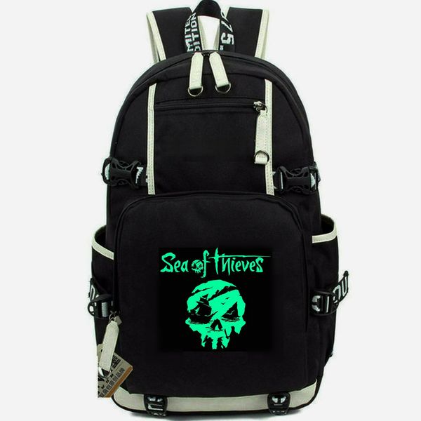 Sea of Thieves mochila A Pirate Life daypack Jogador Fãs bolsa escolar Pacote de jogos Mochila impressa Mochila escolar casual Pacote de dia para computador