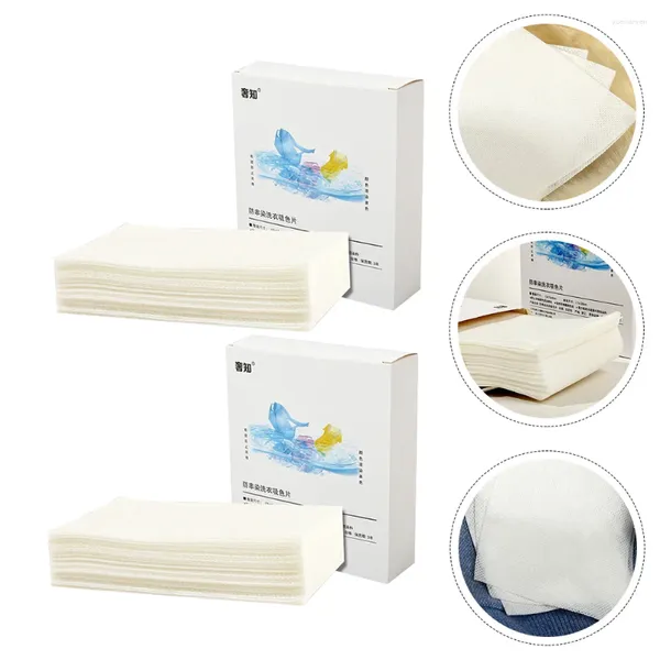 Dispenser di sapone liquido 2 scatole Pellicola assorbente Panno anti-tinto Smacchiatori per bucato Fornitura per lavatrice colorata Carta in tessuto non tessuto per