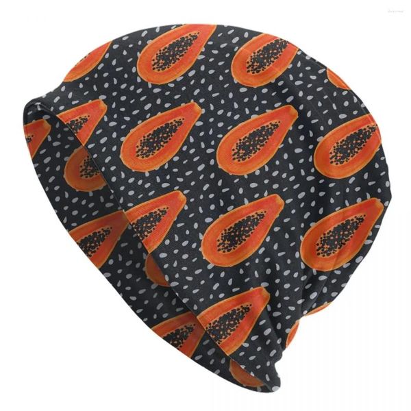 Berets Tropical Fuits Papaya Bonnet Hat Knit Hip Hop Street Skullies Beanies Herren Damen Sommer Dual-Use-Cap