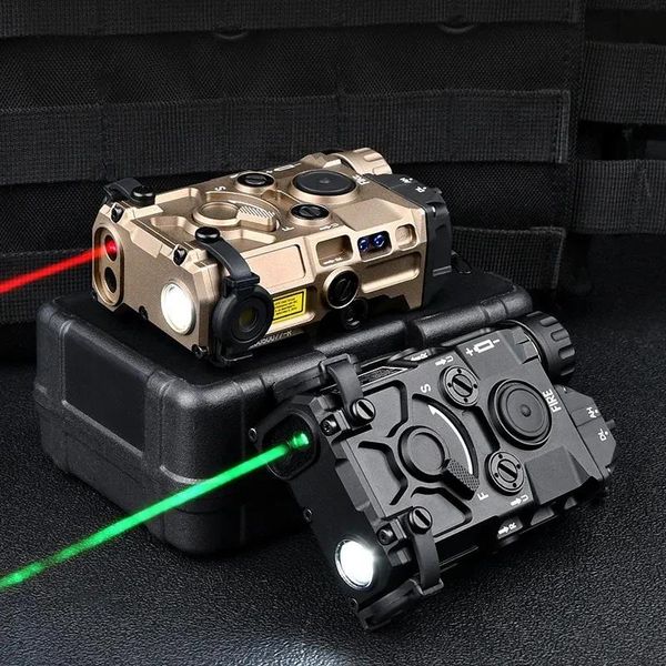 Scopes Airsoft Tacitcal OGLaser Visier mit IR-Laser/Taschenlampe, LED-Licht und rotem/grünem/blauem Laserpointer aus Metall CNC