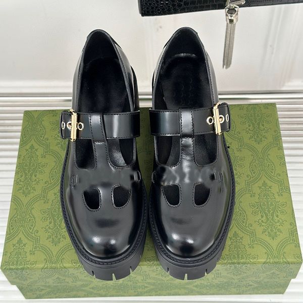 Luxus-Loafer, Designer-Damen-Kleiderschuhe, lässige Plateau-Party-Schuhe mit niedrigem Absatz, goldfarbene Hardware, Knöchel-Schnalle-Verschluss-Turnschuhe, neue Schuhe in Top-Spiegelqualität