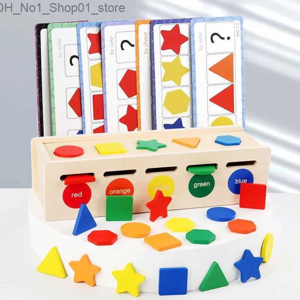 Sortieren, verschachteln, stapeln, Spielzeug, Montessori, Holzspielzeug für Kinder, sensorisches Sortieren, Übungsbox, Farbform, passende Puzzles, frühes Lernen, Lernspielzeug Q231218