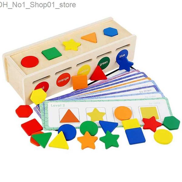 Sortieren, verschachteln, stapeln, Spielzeug, Montessori, Holz, Lernspielzeug, Babyform, Farbe, Spielzeug, Vorschulblöcke, Rätsel für Kleinkinder, 1–3 Jungen, Mädchen, Q231218