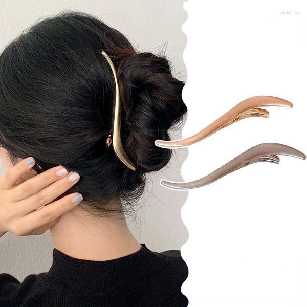 Clip per capelli da donna coreana Clip a becco d'anatra in metallo Clip a forma di S Accessori per copricapo laterali con coda di cavallo estiva di lusso