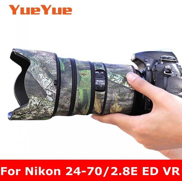 Salia para Nikon AFS Nikkor 2470mm f2.8 E ed VR Lente à prova d'água Camouflage Casote Caso Caso de Proteção Caixa de Nylon Armas de Nylon