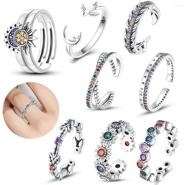 Cluster Rings Vintage 925 Sterling Silver Butterfly For Women Adjustable Opening Finger Ring Wedding Engagement Statement Jewelry Gift