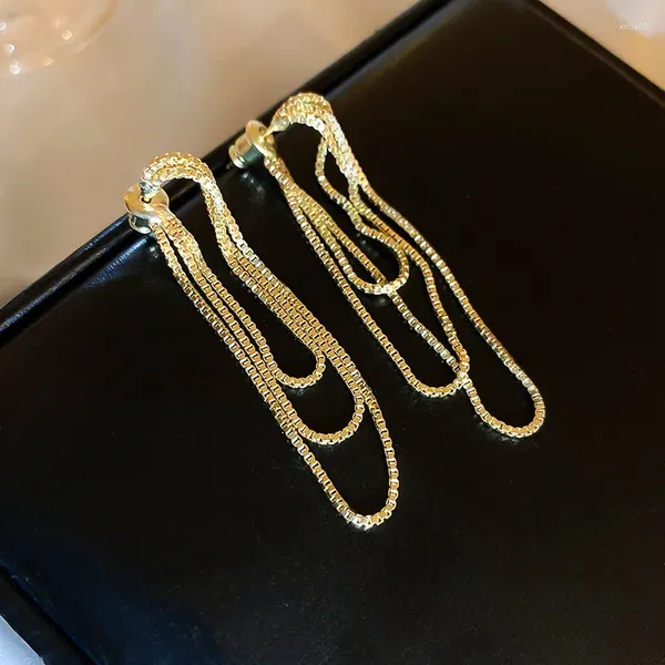 Orecchini pendenti Catena multistrato per le donne Tendenza Colore oro Accessori per le orecchie Lobo Moda Gioielli occidentali Regali per ragazze KAE027