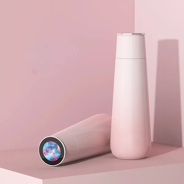 Бутылки для воды Умная изоляционная чашка Женская красивая нержавеющая сталь Дисплей температуры Цветной экран