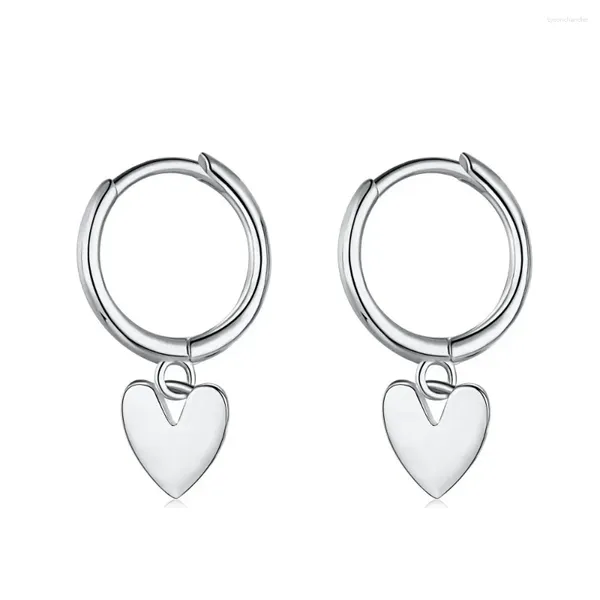 Orecchini a bottone in argento sterling S925 a forma di cuore semplice classico retrò L'amore può essere mescolato per un'esperienza