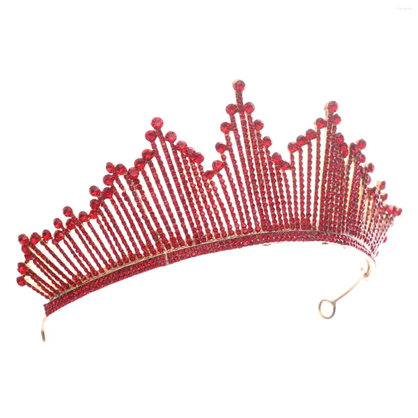 Fermagli per capelli Ornamento per la testa Gioielli da sposa Lega Strass Corona Fascia per capelli Rosso Compleanno Sposa Sposata NA