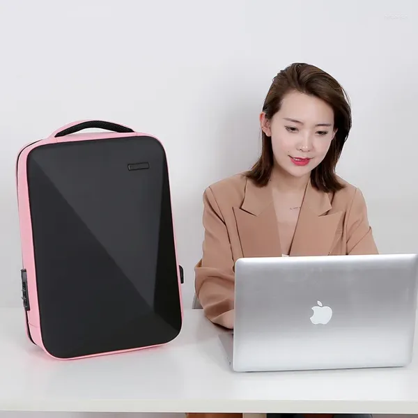 Zaino Zaini da lavoro da donna a 4 colori Borsa per laptop con ricarica USB Zaino multifunzionale antifurto Lavoro quotidiano Moda