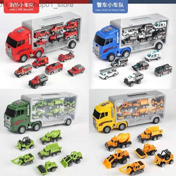 Yuva yuvalama oyuncakları çocuk depolama oyuncak araba konteyneri Kamyon konteyner kamyonunun önü plastik kaydırabilir kamyon mini araba oyuncak çocuk hediyeleri q231218