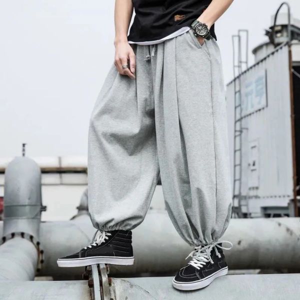 Herren Hosen Harajuku Grau Jogging Jogginghose Hip Hop Streetwear Breite Bein Sport Koreanische Mode Oversize Hosen Baggy 231218