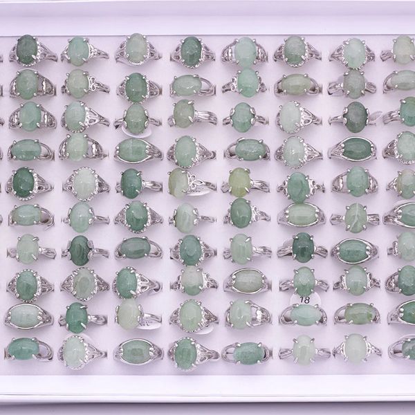 Anelli a fascia Anello vintage al quarzo verde naturale per le donne Anelli di fidanzamento in cristallo geometrico Set regalo femminile Gioielleria raffinata 25 Pz / lo 231218